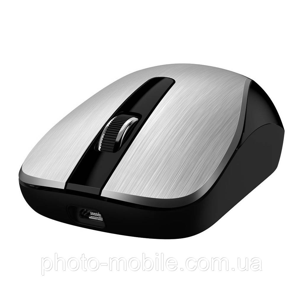 Комп'ютерна миша Genius ECO-8015, Silver, USB 2.4 GHz, оптична (сенсор BlueEye), 800-1600 dpi, 3 конпки, NiMH акумулятор