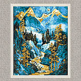 Картина за номерами Пейзаж. Засніжені гори з фарбами металік 40*50 см Орігамі LW 3407, фото 8