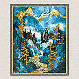 Картина за номерами Пейзаж. Засніжені гори з фарбами металік 40*50 см Орігамі LW 3407, фото 7
