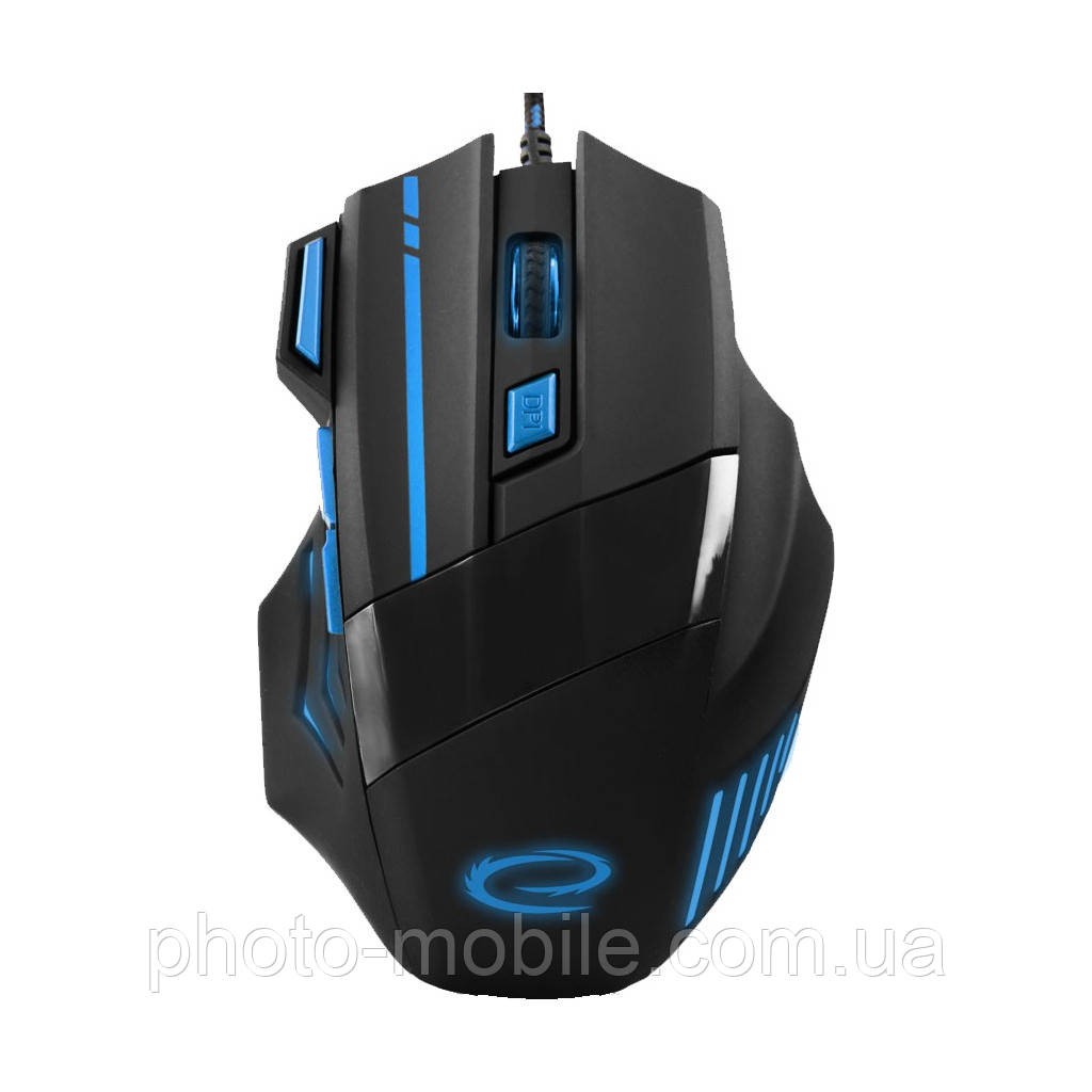 Ігрова миша Esperanza MX201 "Wolf" USB, оптична, 800-2400 dpi, 7 кнопок, синє підсвічування, 1.5 м