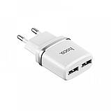 СЗУ Hoco C12 Micro (СЗУ 2xUSB 2.4A/Cable MicroUSB) white, фото 3