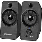 Колонка портативна Defender SPK-190, Black, 8 Вт, 3.5 мм, живлення від USB, регулятор гучності, роз'єм для навушників та мікрофона