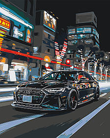 Картина за номерами Авто. Чорна ауді  40*50 см Орігамі LW 3402