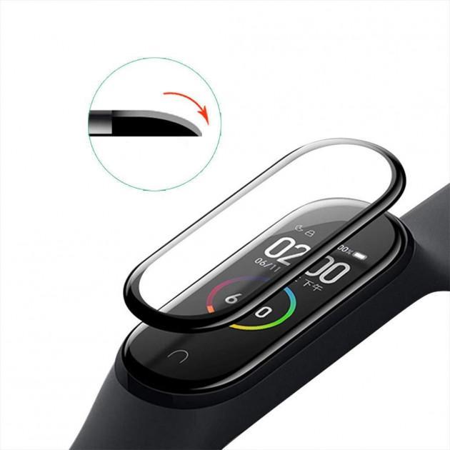 Захисне скло для смарт-часов Mi Band 5 чорне, фото 1