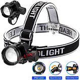 Ліхтарик налобний PLD-5835-P50, велокріплення, Li-Ion акумулятор, ЗУ Type-C, zoom, фото 4