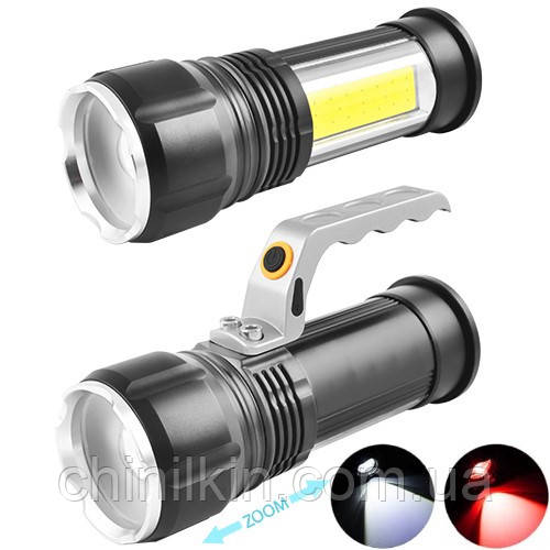 Ліхтарь перносний Police S912-XPE+COB (White+red), 2x18650, zoom, ЗУ 220V/12V, фото 1