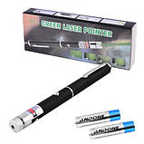 Лазер-ліхтарь зелений 803-1, 2xAAA, 1 насадка, оксамитова коробка, фото 2