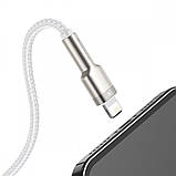 Кабель Baseus Cafule Metal Lightning 2.4A (2m) white CALJK-B02, фото 3