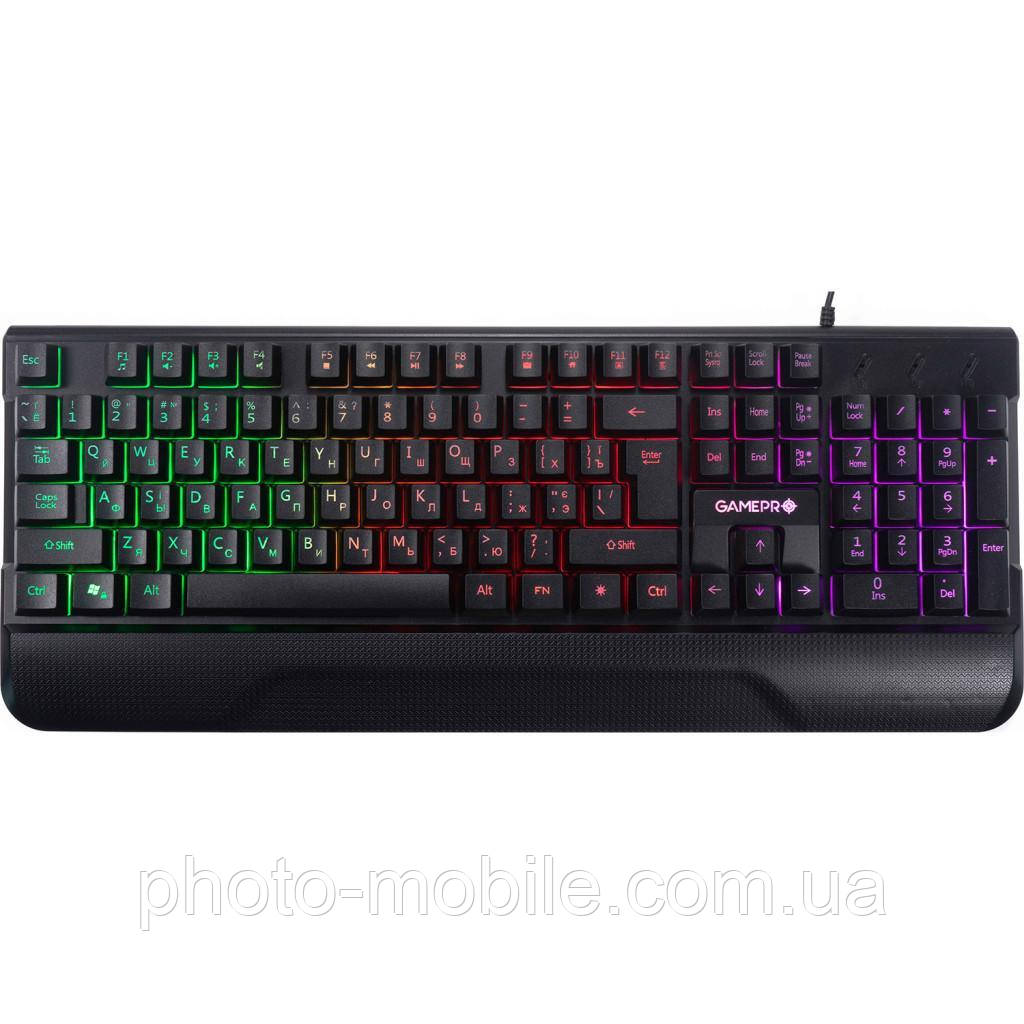 Клавіатура GamePro Headshot 398 USB з підсвічуванням Black