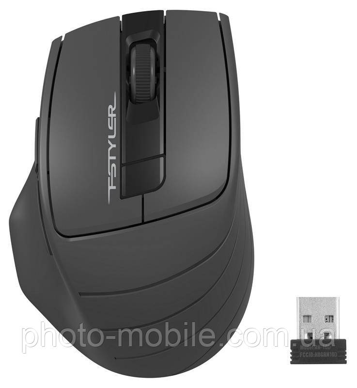 Комп'ютерна мишка A4Tech Fstyler FG30S, Gray, USB, бездротова, оптична, безшумна, 1000/1600/2000 dpi, 125 Hz, 6 кнопок, 1xAA
