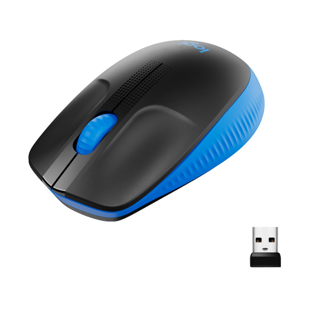 Комп'ютерна мишка Logitech M190, Blue/Black, USB, бездротова, оптична, 1000 dpi, 3 кнопки, 1xAA (910-005907), фото 1