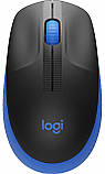 Комп'ютерна мишка Logitech M190, Blue/Black, USB, бездротова, оптична, 1000 dpi, 3 кнопки, 1xAA (910-005907), фото 2