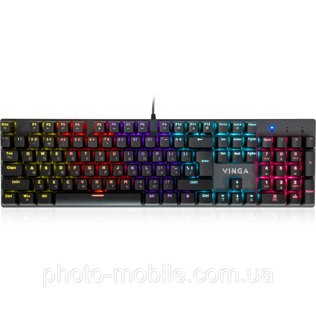 Клавіатура Vinga KBGM-101 LED Red Switch USB Black