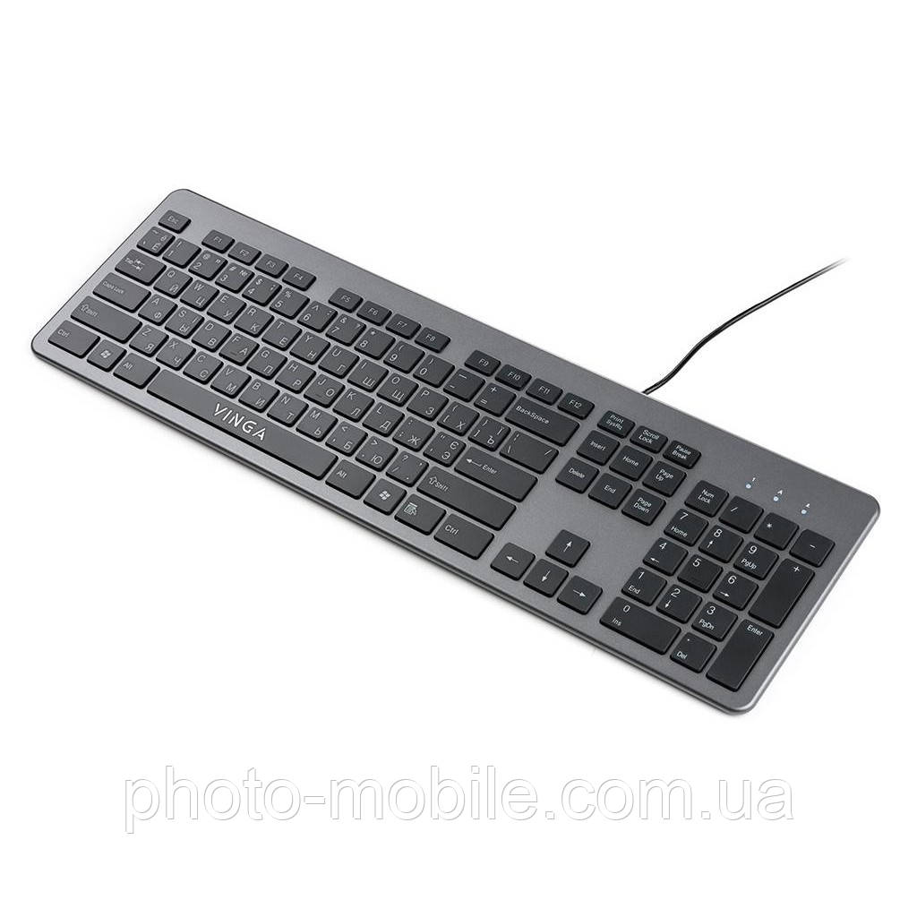 Клавіатура Vinga KB735 Black-grey