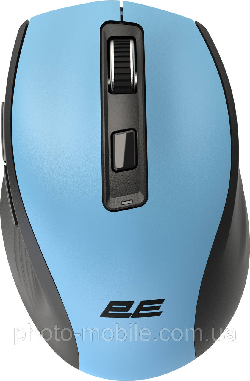 Комп'ютерна мишка 2E MF250 "Silent", Blue/Black, USB (2.4GHz), оптична, 800/1200/1600 dpi, 6 кнопок, покриття "Soft Touch", до 10