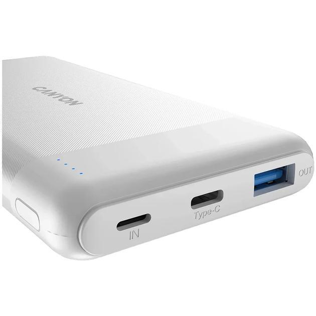 Повербанк Canyon PB-109 10000 mAh PD/18W QC/3.0/20W White