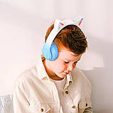 Навушники HOCO W42 Cat ears BT headphones Crystal Blue, фото 4