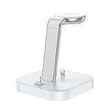 Мережевий зарядний пристрій настільний Hoco CW43 Graceful 3-in-1 (MagSafe/AppleWatch) White, фото 3