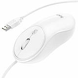 Комп'ютерна миша Hoco GM13 Esteem business wired mouse USB White, фото 5