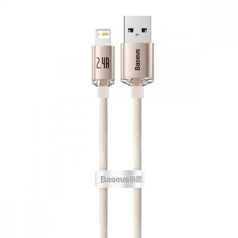 Кабель Baseus Crystal Shine Series USB-Lightning 2.4A (1.2m) pink