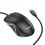 Комп'ютерна миша Hoco GM19 Enjoy gaming luminous wired mouse Black, фото 3