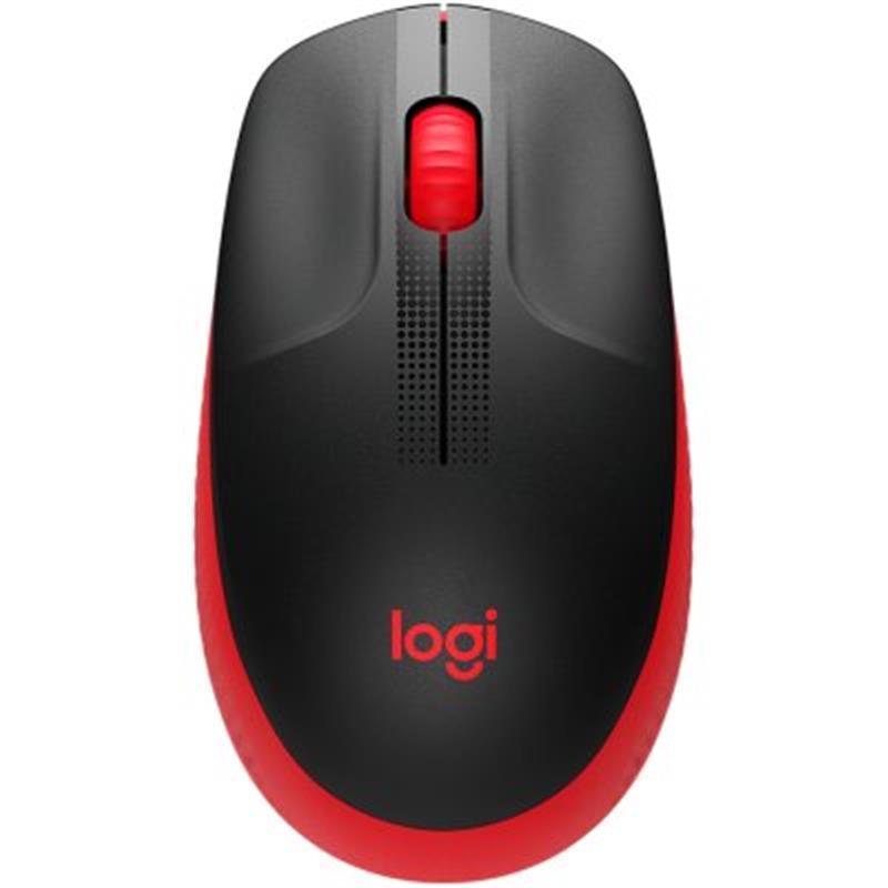 Комп'ютерна миша бездротова Logitech M190, USB, оптична, 1000 dpi, 3 кнопки, 1xAA  Red/Black,, фото 1