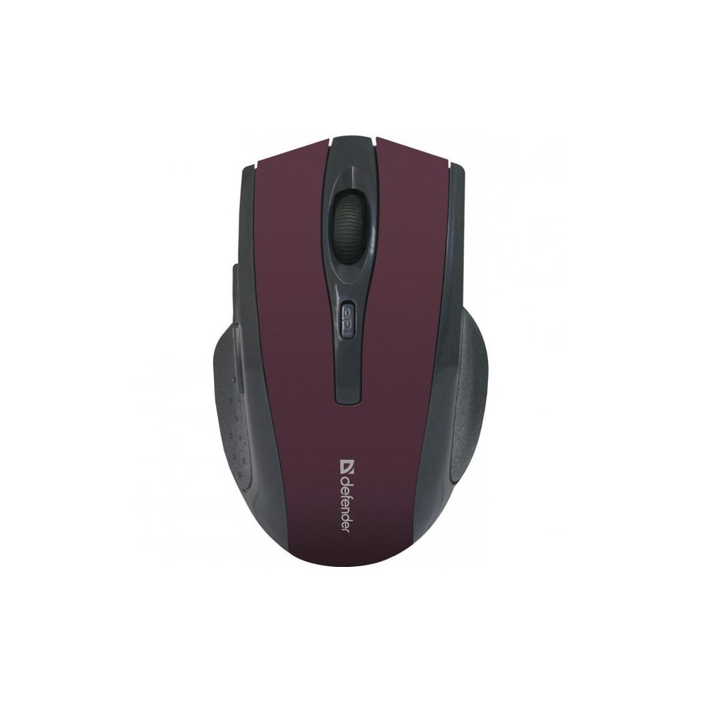 Комп'ютерна миша бездротова Defender Accura MM-665, USB, оптична, 1600 dpi, 6 кнопок, 2xAAA Dark Red/Black, фото 1