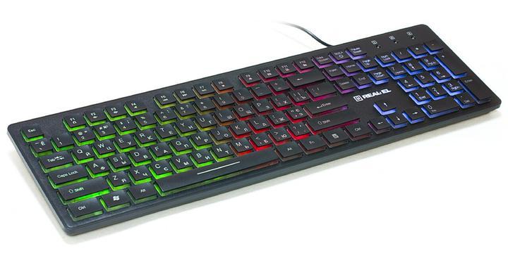 Клавіатура REAL-EL Comfort 7070 Backlit USB Black, підсвічування, фото 1