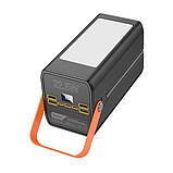 УМБ Повербанк Hoco Action PD+QC3.0 22.5W (100000mAh) с фонариком и встроенными кабелями PowerBank, фото 4