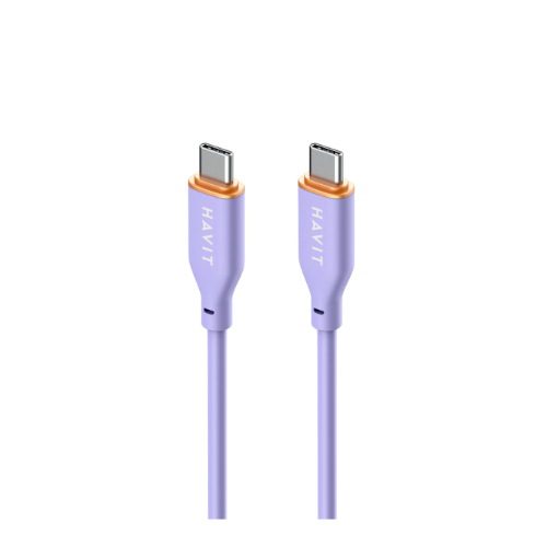 Кабель USB PD Type-C/Type-C Havit HV-CB603 3,0A 60W гіпереластик 1,2м фіолетовий, фото 1