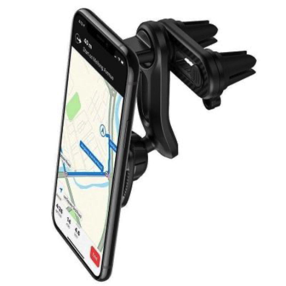 Автотримач Hoco CA68 Sagittarius series double air Outlet magnetic car holder Black, фото 1