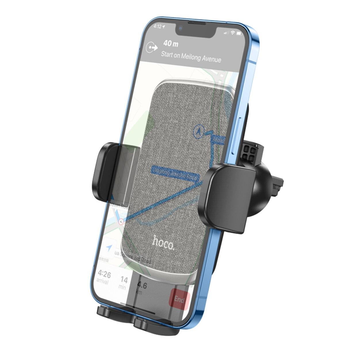 Автотримач Hoco CA94 Polaris push-type air outlet car holder Black, фото 1
