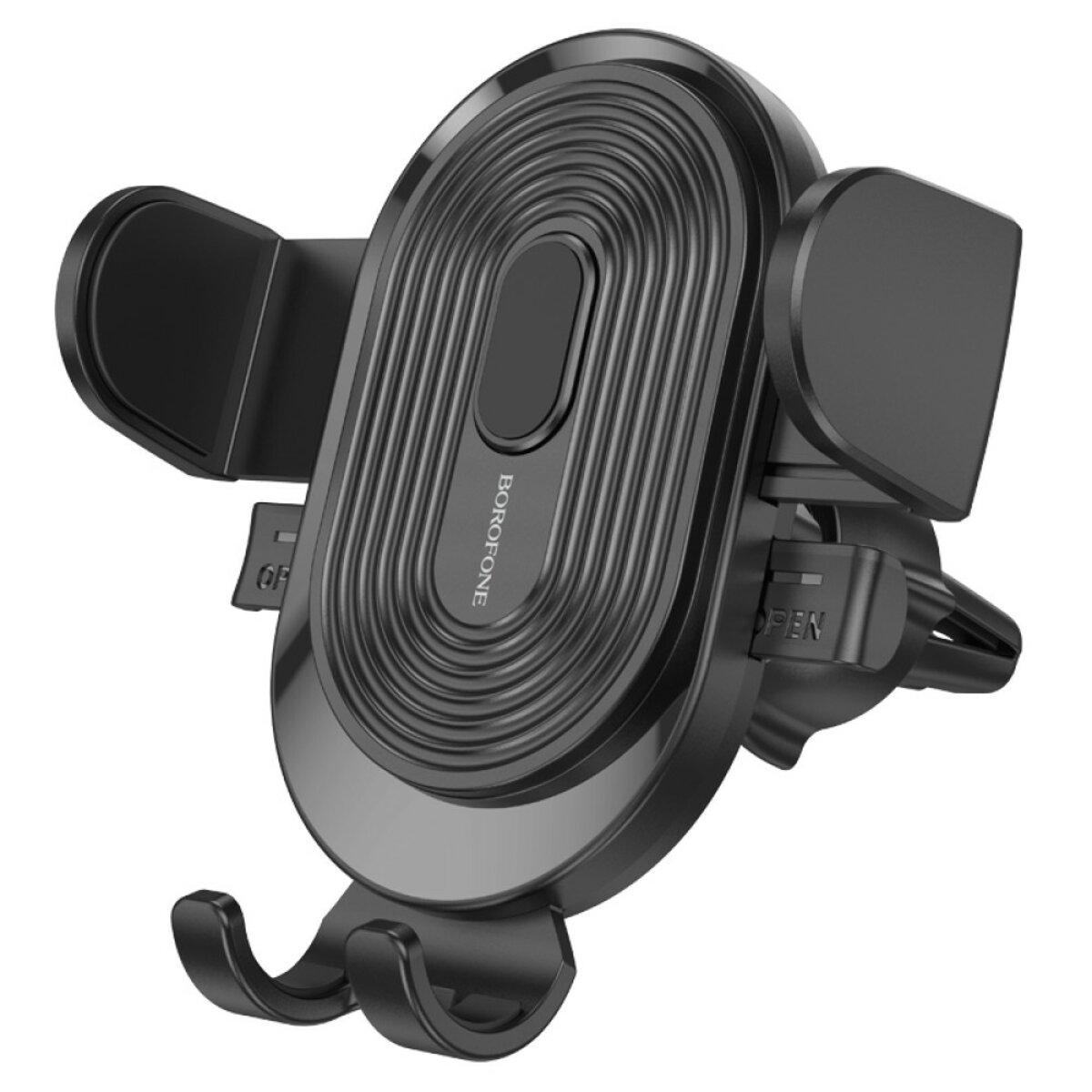 Автотримач Borofone BH84 Experience one-button car holder(air outlet) Black, фото 1