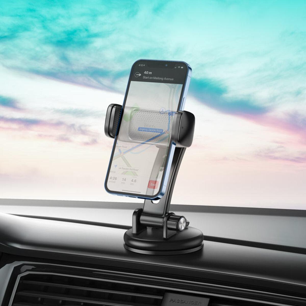 Автотримач Hoco CA111 pull clip suction cup car holder Black, фото 1