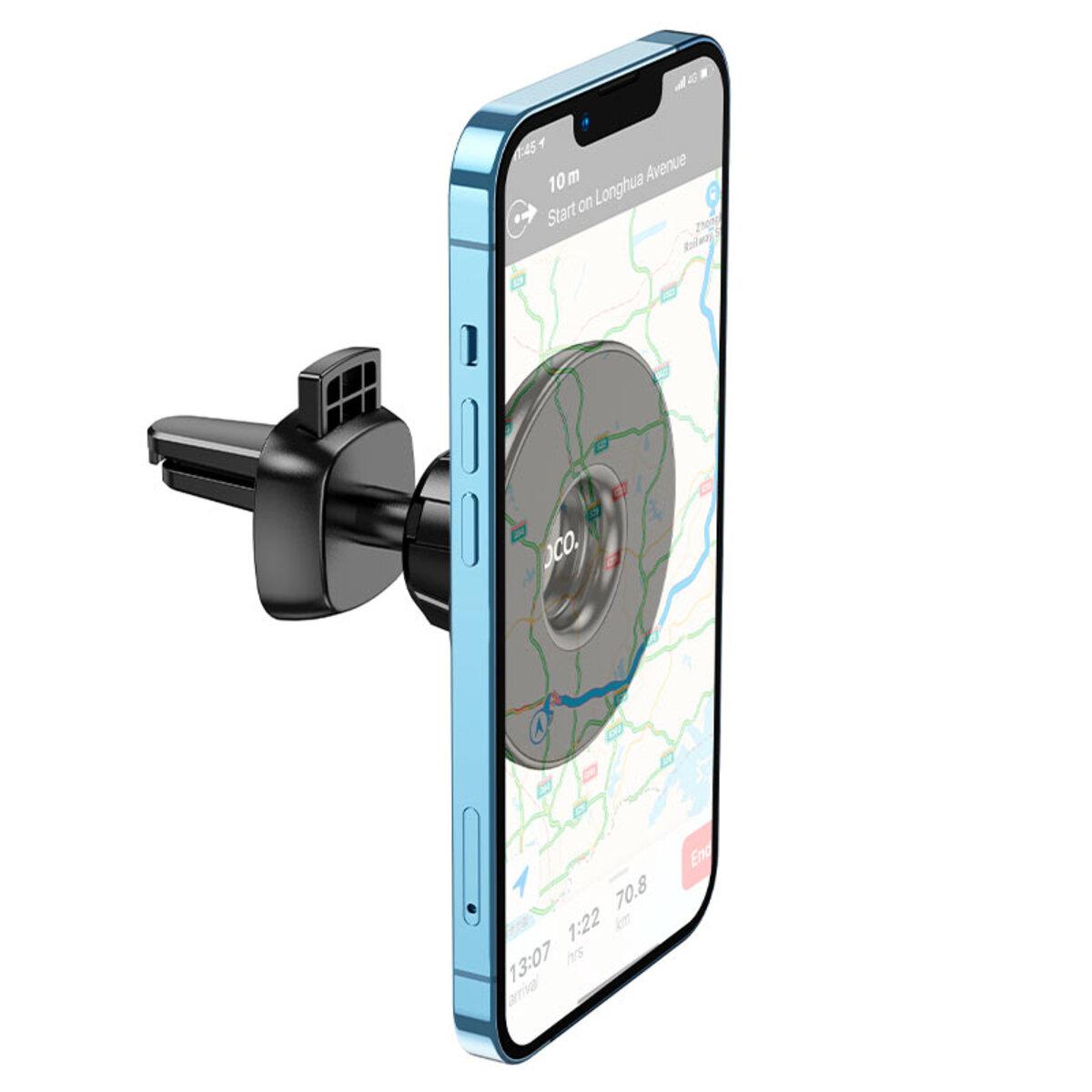 Автотримач Hoco CA112 Excelle air outlet ring magnetic MgSafe Black, фото 1