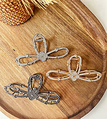 Крабі для волосся гуртом 11.5*5 см метал/стразі 6 шт/уп. ТРИ КОЛЬОРИ