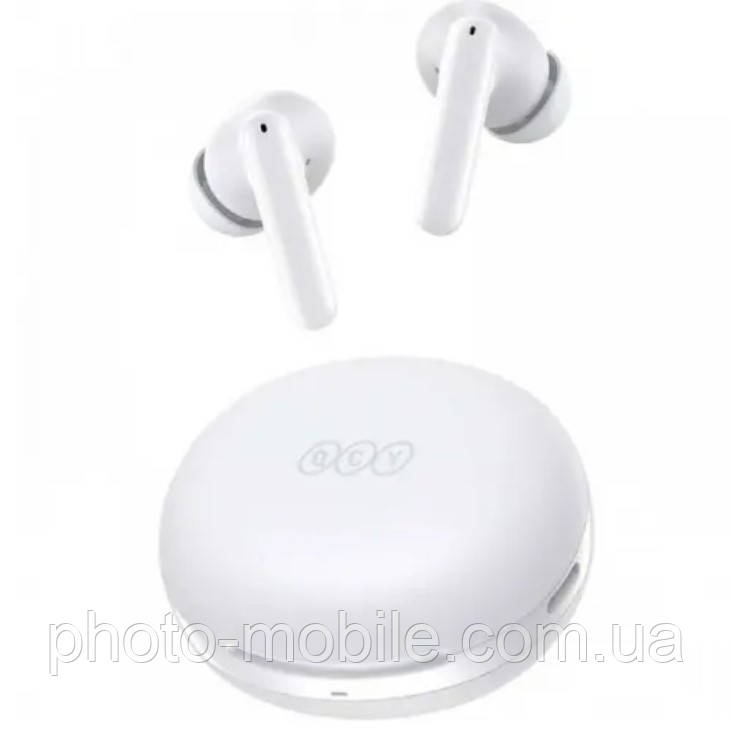 Навушники TWS QCY T13 ANC 2 з ANC, Bluetooth 5.3, до 30 годин автономності, білий