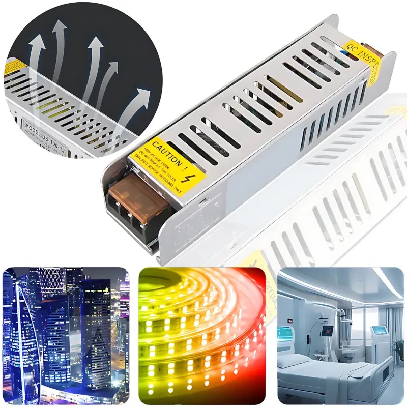 Імпульсний блок живлення AC-DC 12 V 33 A, 400 W, для світлодіодної LED стрічки, камер спостереження