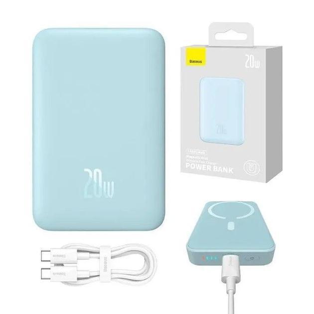 Повербанк Baseus Magnetic Mini wireless quick charging 10000mAh 20W Blue