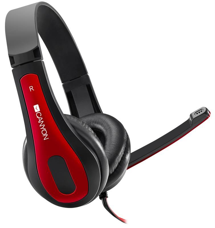 Навушники Canyon CNS-CHSC1BR Black-Red, фото 1