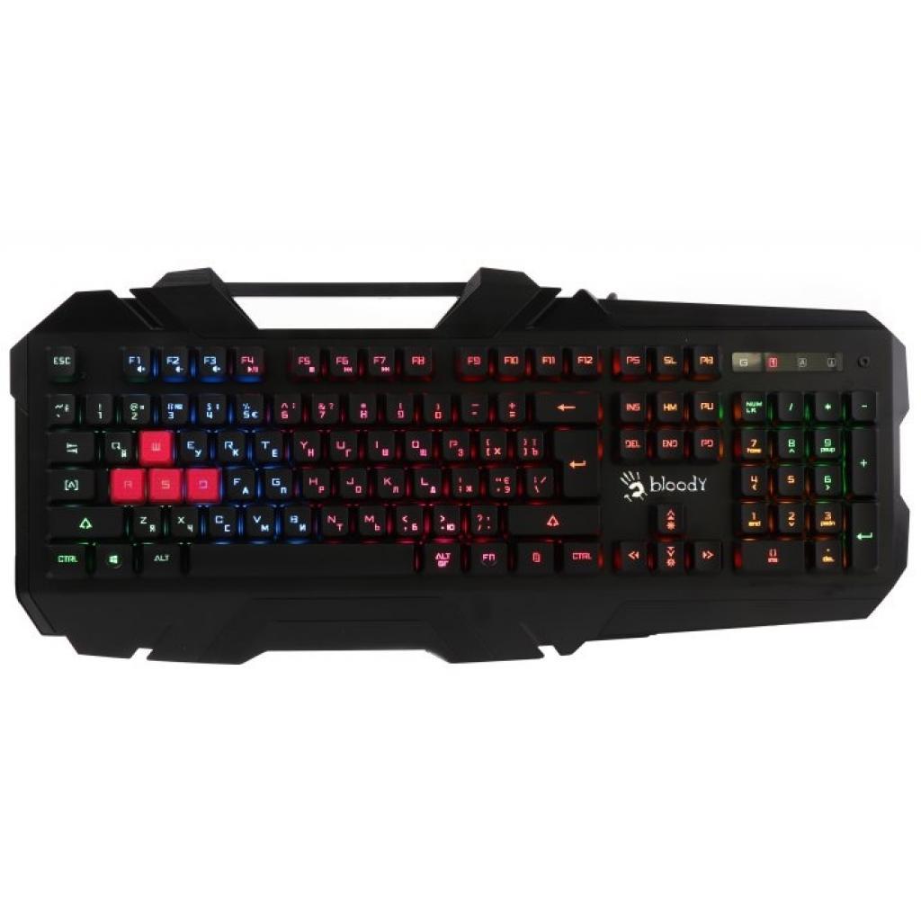 Клавіатура A4tech Bloody B150N, USB, ігрова, неонове підсвічування, ефекти "хвиля" і "дихання" Black, фото 1