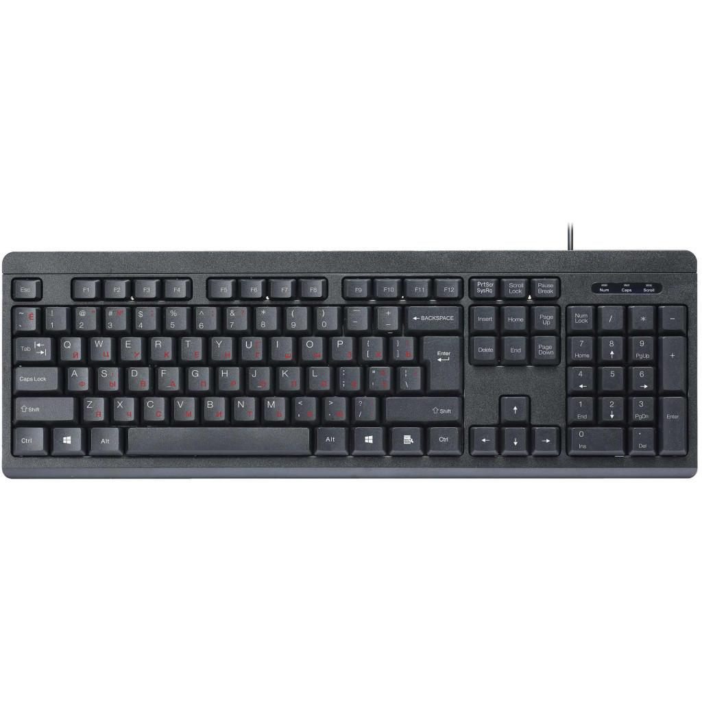 Клавіатура Maxxter стандартна, USB, Black