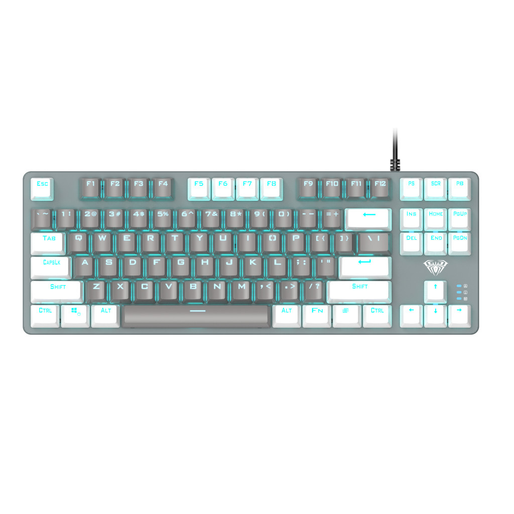 Ігрова клавіатура Aula Mechanical F3287 keycap KRGD blue, RGB,  White/Grey, фото 1