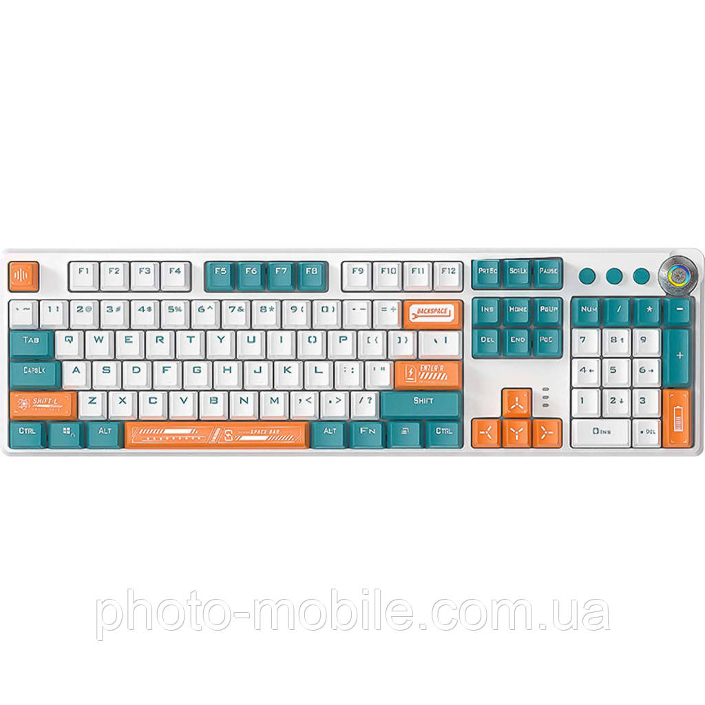 Клавіатура Aula F2028 PRO, KRGD Blue, EN/UA, USB, кабель 1.6 м, 367 х 136 х 35.9 мм, RGB підсвічування, кількість клавіш 108 + 9