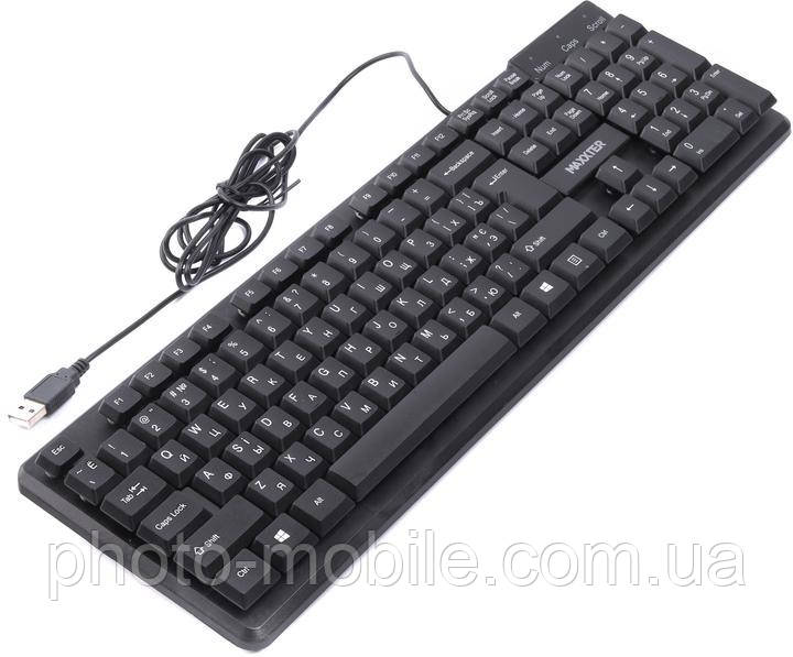 Клавіатура Maxxter KBM-U01-UA офісна, USB, Black