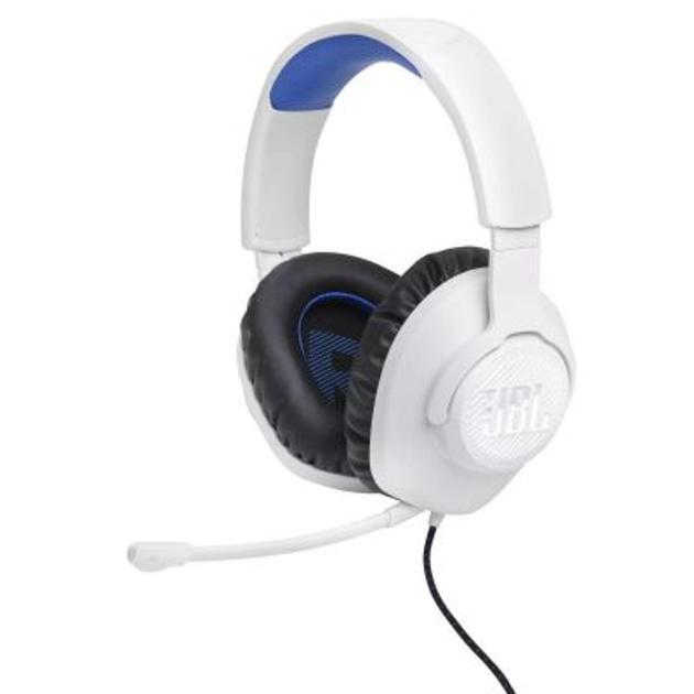 Навушники JBL Quantum 100P Console, White, 3.5 мм, мікрофон, динаміки 40 мм, технологія "QuantumSOUND Signature", 1.2 м, фото 1