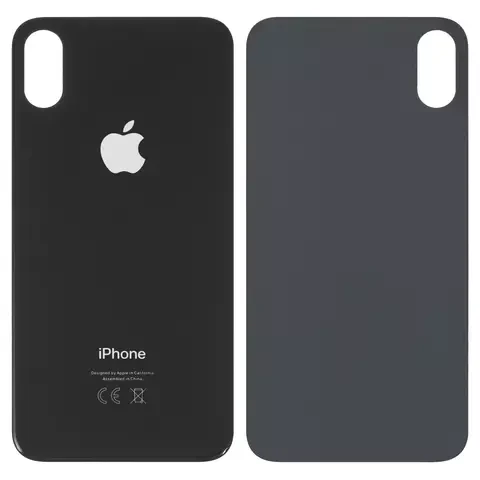 Задня панель корпусу для iPhone XS, чорна, не потрібно знімати скло камери, big hole, фото 1