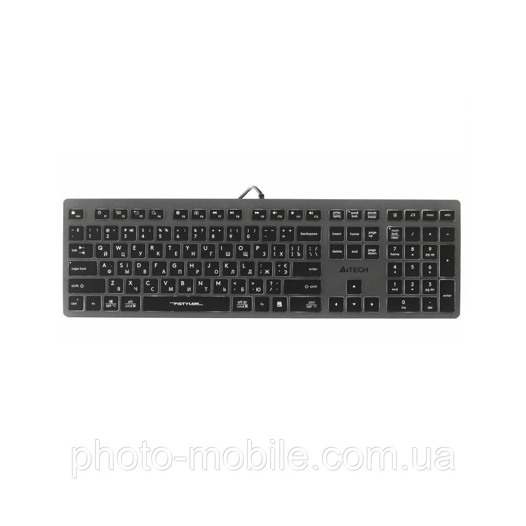 Клавіатура A4tech FX60H Grey White backlit, Fstyler keyboard, USB FX60H USB Grey