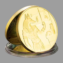 Пам'ятна монета в гаманець Єгипетський бог Анубіс піраміда.