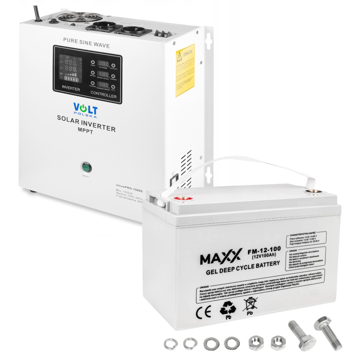 Набір ІПБ Volt Polska SINUS PRO 1500S + Акумулятор гелевий 4SUN 100Ah (1500S100FM)